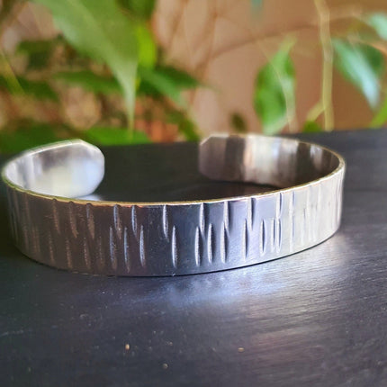 Rustic Silver Cuff Bracelet / Mens / Unisex / Boho / Ethnic / Rustic / Bohemian / Hippie / Gypsy / Jewellery /