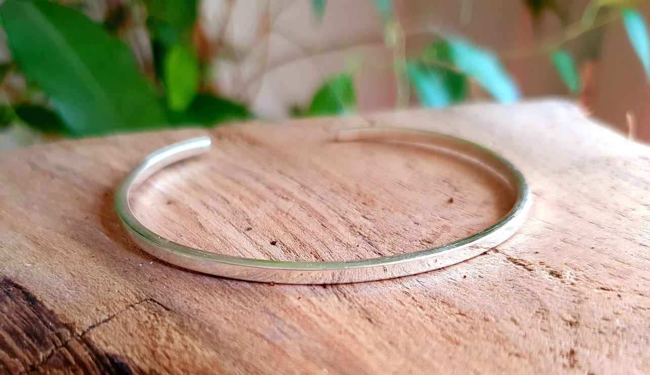 Minimalist Silver Bracelet / Simple / Bangle / Boho / Ethnic / Rustic / Bohemian / Hippie / Gypsy / Jewellery / adjustable