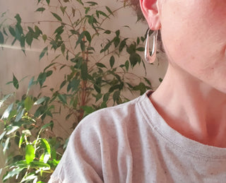 Solid Silver Metal Minimalist Earrings / Geometric Chic Ear Weights Ethnic Boho Classic Bohemian Gypsy Spiral Hippie Festival Tribal style