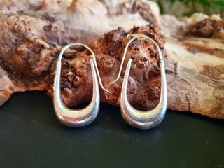 Solid Silver Metal Minimalist Earrings / Geometric Chic Ear Weights Ethnic Boho Classic Bohemian Gypsy Spiral Hippie Festival Tribal style