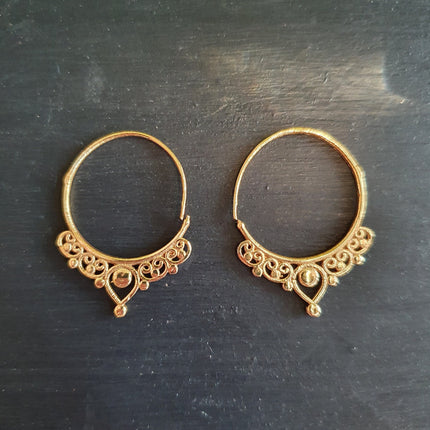 Small Boho Gold Hoop Earrings; Ethnic, Geometric, Small, Rustic, Yoga, Hippie, Gypsy, Pretty, Ssy, Boho, Bohemian, Festival