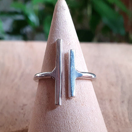 Minimaliste Silver Ring / Parallel Modern / Contemporary / Boho / Bohemian / Psy / Rustic / Tribal / Gypsy / Festival / Healing / Festival