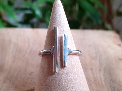 Minimaliste Silver Ring / Parallel Modern / Contemporary / Boho / Bohemian / Psy / Rustic / Tribal / Gypsy / Festival / Healing / Festival