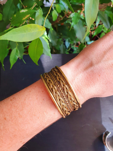 Small Brass Celtic Cuff Bracelet / Tribal / Mens Bracelet / Boho / Ethnic / Rustic / Bohemian / Hippie / Gypsy / Jewellery / Mens jewelery