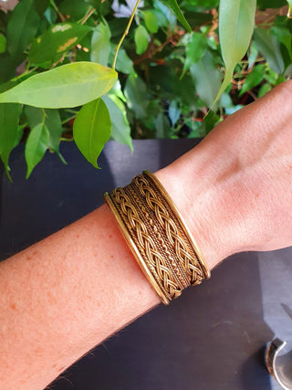 Small Brass Celtic Cuff Bracelet / Tribal / Mens Bracelet / Boho / Ethnic / Rustic / Bohemian / Hippie / Gypsy / Jewellery / Mens jewelery