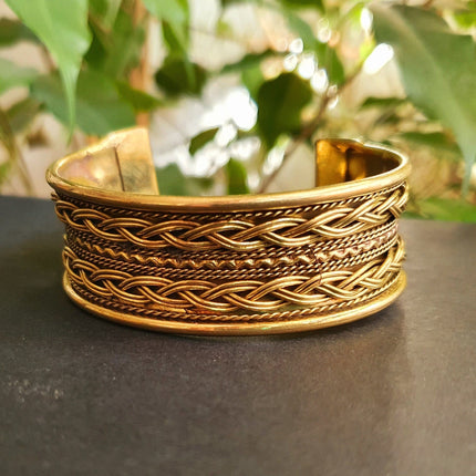 Small Brass Celtic Cuff Bracelet / Tribal / Mens Bracelet / Boho / Ethnic / Rustic / Bohemian / Hippie / Gypsy / Jewellery / Mens jewelery