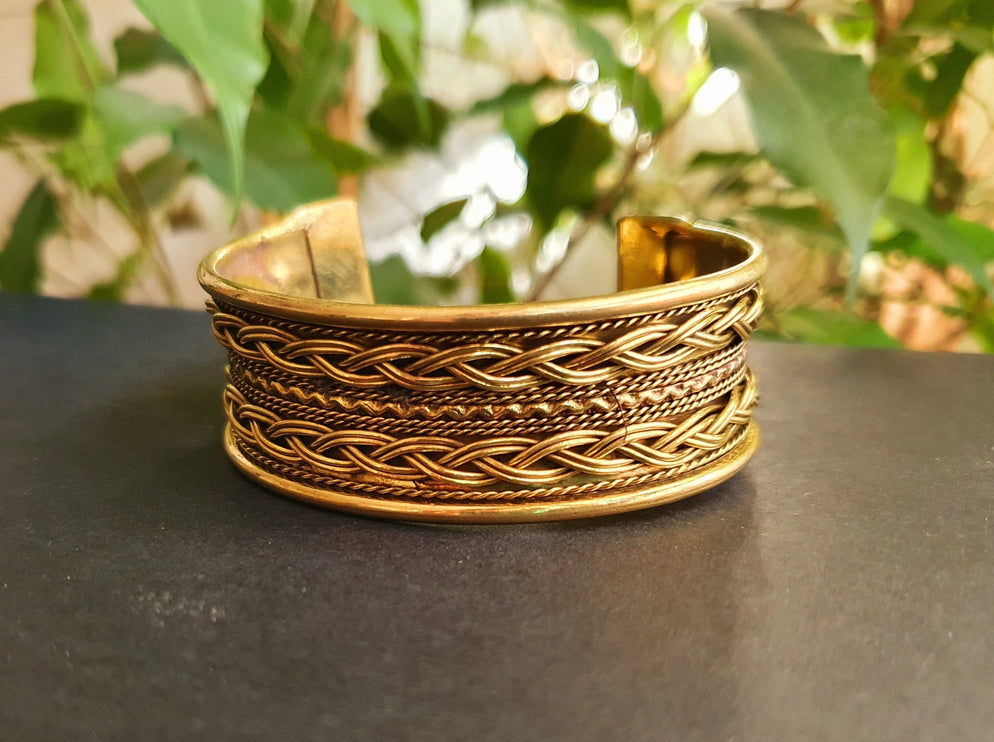 Small Brass Celtic Cuff Bracelet / Tribal / Mens Bracelet / Boho / Ethnic / Rustic / Bohemian / Hippie / Gypsy / Jewellery / Mens jewelery