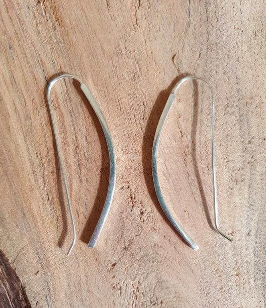 Minimalist Ibiza Silver Pendant Drop Earrings / Chic Ethnic Boho Classic Bohemian Chic Gypsy Spiral Hippie Festival Tribal style