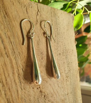 Chic Minimalist Silver Pendant Drop Earrings / Modern Contemporary Boho Classic Bohemian Chic Gypsy Spiral Festival style