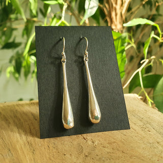 Chic Minimalist Silver Pendant Drop Earrings / Modern Contemporary Boho Classic Bohemian Chic Gypsy Spiral Festival style