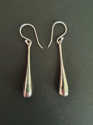 Chic Minimalist Silver Pendant Drop Earrings / Modern Contemporary Boho Classic Bohemian Chic Gypsy Spiral Festival style