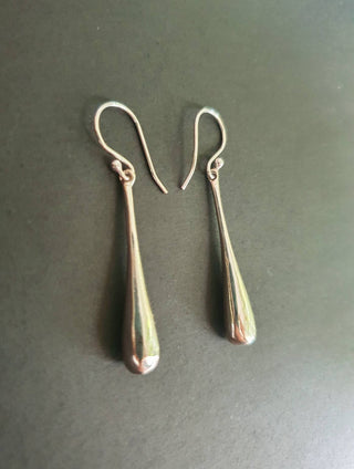 Chic Minimalist Silver Pendant Drop Earrings / Modern Contemporary Boho Classic Bohemian Chic Gypsy Spiral Festival style