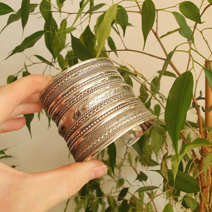 Large Silver Cuff Bracelet / Tribal / Mens Bracelet / Boho / Ethnic / Rustic / Bohemian / Hippie / Gypsy / Jewellery / Mens jewelery