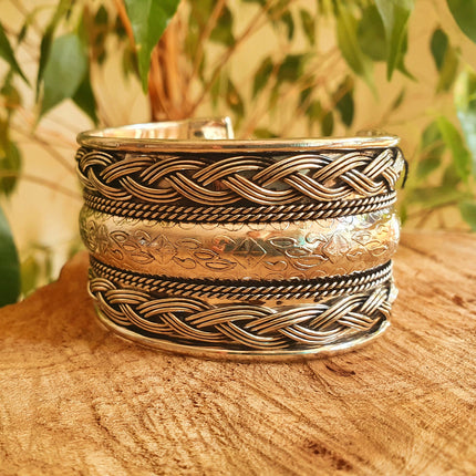 Textured Silver Cuff Bracelet / Tribal / Unisex / Celtic / Nordic / Boho / Ethnic / Rustic / Bohemian / Gypsy / Jewellery / Mens jewelery /