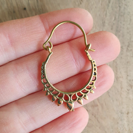 Small Boho Gold Hoop Earrings; Ethnic, Geometric, Small, Rustic, Yoga, Hippie, Gypsy, Pretty, Ssy, Boho, Bohemian, Festival