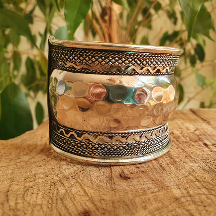 Hammered Silver Cuff Bracelet / Tribal / Hammered / Boho / Ethnic / Rustic / Bohemian / Hippie / Gypsy / Jewellery / Adjustable / Unisex /