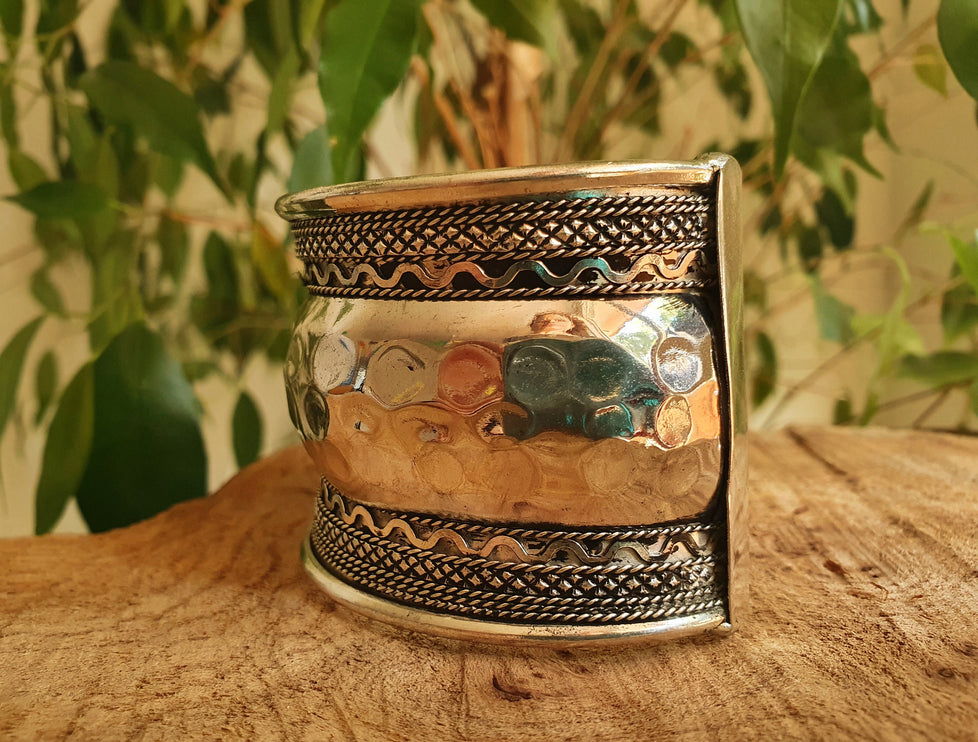 Hammered Silver Cuff Bracelet / Tribal / Hammered / Boho / Ethnic / Rustic / Bohemian / Hippie / Gypsy / Jewellery / Adjustable / Unisex /