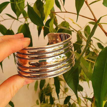 Silver Cuff Bracelet / Tribal / Celtic / Boho / Ethnic / Rustic / Bohemian / Hippie / Gypsy / Jewellery / Adjustable / Unisex / Mens