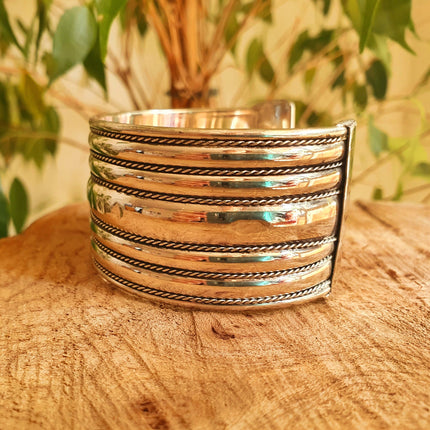 Silver Cuff Bracelet / Tribal / Celtic / Boho / Ethnic / Rustic / Bohemian / Hippie / Gypsy / Jewellery / Adjustable / Unisex / Mens