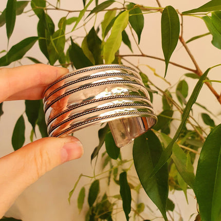 Silver Cuff Bracelet / Tribal / Celtic / Boho / Ethnic / Rustic / Bohemian / Hippie / Gypsy / Jewellery / Adjustable / Unisex / Mens