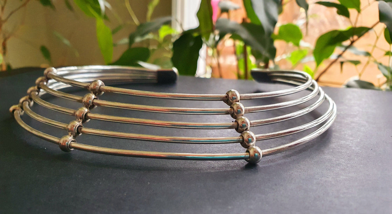 Silver Ethnic Choker / Necklace / Boho/ Rustique / Gypsy / Lightweight / Boho / Tribal / Hippie / Rustic / Vegan /