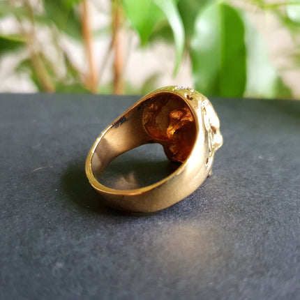 Gold Skull Ring / Mens Ring / Large size / Goth / Punk / Steampunk / Halloween / Mens jewelery / mens gift