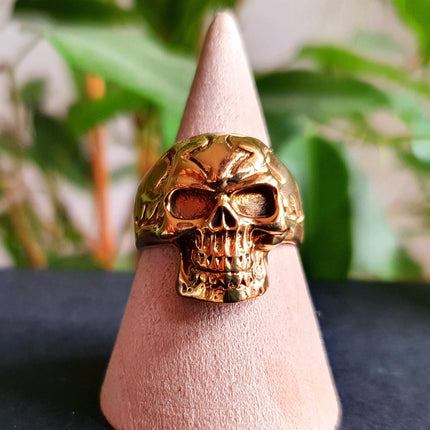 Gold Skull Ring / Mens Ring / Large size / Goth / Punk / Steampunk / Halloween / Mens jewelery / mens gift