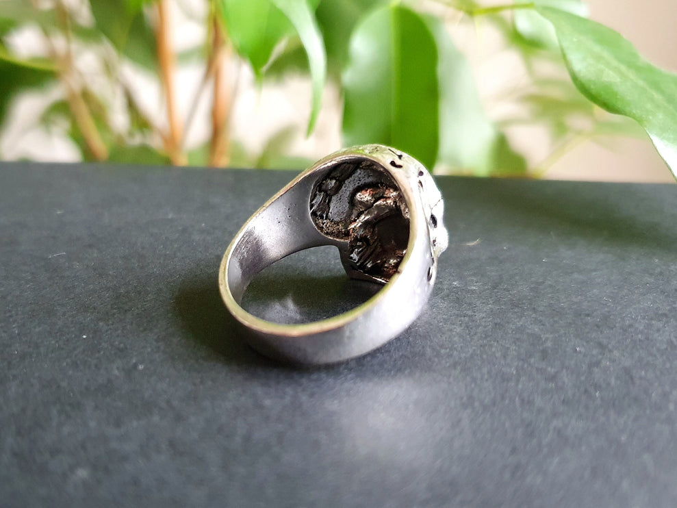 Silver Skull Ring / Mens Ring / Large size / Goth / Punk / Steampunk / Halloween / Mens jewelery / mens gift