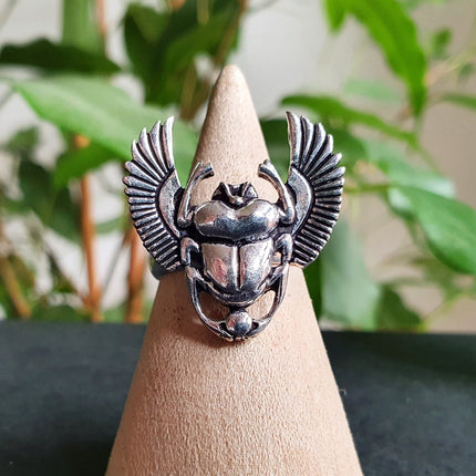 Silver Scarab Ring / Ancient Egypt / Beetle Ring / Ethnic, Geometric, rustic, yoga, hippie, gypsy, pretty, psy, boho, bohemian, festival