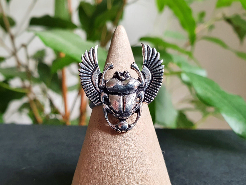 Silver Scarab Ring / Ancient Egypt / Beetle Ring / Ethnic, Geometric, rustic, yoga, hippie, gypsy, pretty, psy, boho, bohemian, festival