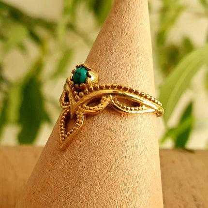 Turquoise Ring Ethnic style Brass / Boho / Bohemian / Psy / Rustic / Tribal / Gypsy / Festival / Healing / Festival