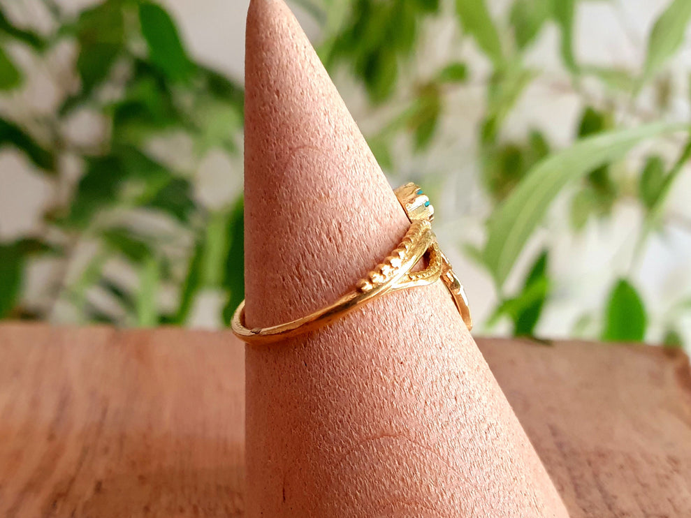 Turquoise Ring Ethnic style Brass / Boho / Bohemian / Psy / Rustic / Tribal / Gypsy / Festival / Healing / Festival