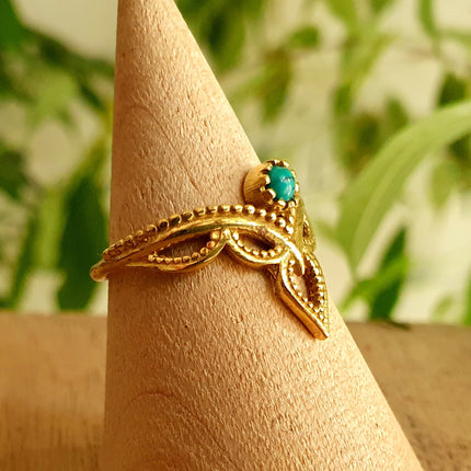 Turquoise Ring Ethnic style Brass / Boho / Bohemian / Psy / Rustic / Tribal / Gypsy / Festival / Healing / Festival