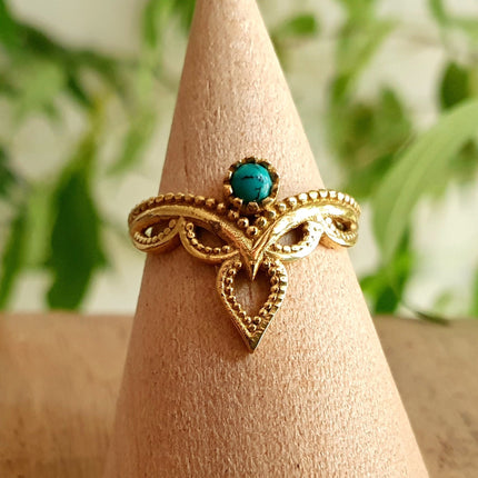 Turquoise Ring Ethnic style Brass / Boho / Bohemian / Psy / Rustic / Tribal / Gypsy / Festival / Healing / Festival