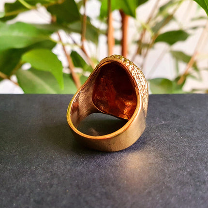 Gold Buddha Ring / Signet Ring / Buddhist / Yoga / Unisex / Mens Ring / Ethnic / Boho / Mens jewelery / mens gift