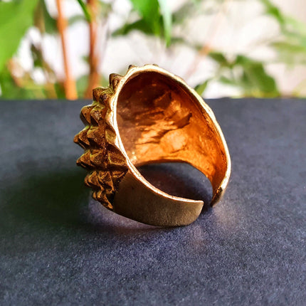 Gold Spike Ring / Mens Ring / Large size / Goth / Punk / Steampunk / Halloween / Mens jewelery / mens gift