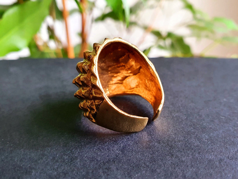 Gold Spike Ring / Mens Ring / Large size / Goth / Punk / Steampunk / Halloween / Mens jewelery / mens gift