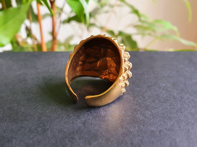 Gold Spike Ring / Mens Ring / Large size / Goth / Punk / Steampunk / Halloween / Mens jewelery / mens gift
