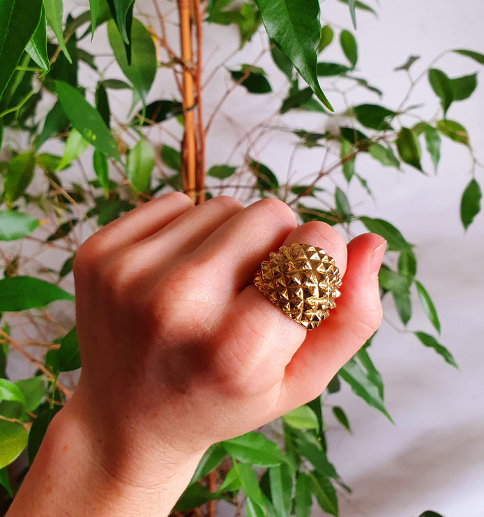 Gold Spike Ring / Mens Ring / Large size / Goth / Punk / Steampunk / Halloween / Mens jewelery / mens gift