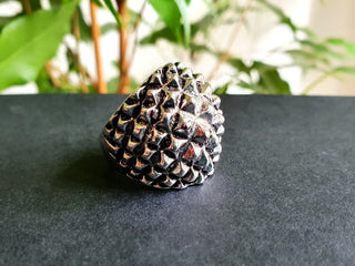 Large Silver Spike Ring, Steampunk Statement Ring, Mens Ring, Non Tarnish