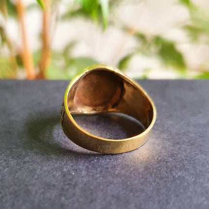 Eye of Horus Gold Ring / Ancient Egypt / Ra / Hieroglyphics / Brass / Ethnic / rustic, yoga, hippie, gypsy, boho, bohemian, festival