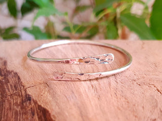 Hammered Silver Bracelet / Bangle / Boho / Ethnic / Rustic / Bohemian / Hippie / Gypsy / Jewellery /