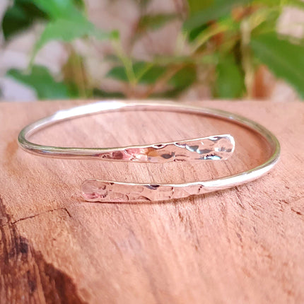 Hammered Silver Bracelet / Bangle / Boho / Ethnic / Rustic / Bohemian / Hippie / Gypsy / Jewellery /