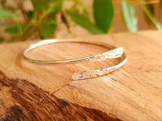 Hammered Silver Bracelet / Bangle / Boho / Ethnic / Rustic / Bohemian / Hippie / Gypsy / Jewellery /