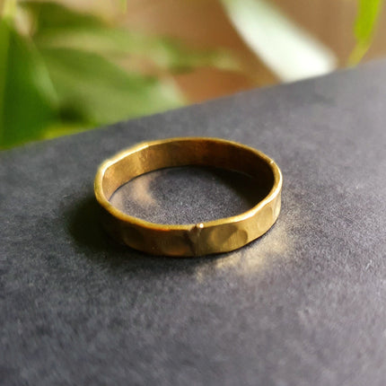 Simple Gold Ring Hammered Effect / Stacking Ring / Boho / Bohemian / Psy / Rustic / Tribal / Gypsy / Festival / Healing / Festival