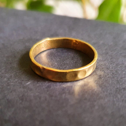 Simple Gold Ring Hammered Effect / Stacking Ring / Boho / Bohemian / Psy / Rustic / Tribal / Gypsy / Festival / Healing / Festival