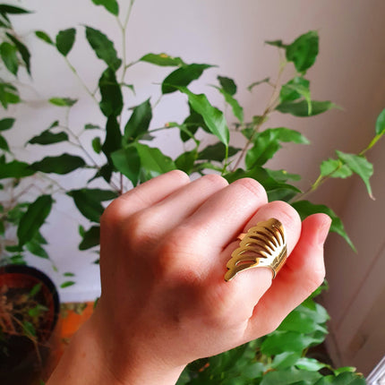 Gold Angel Wings Ring / Brass / Ethnic, Geometric, rustic, yoga, hippie, gypsy, pretty, psy, boho, bohemian, festival