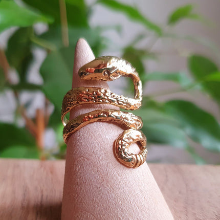 Gold Snake Ring / Brass / Ethnic, Geometric, rustic, yoga, hippie, gypsy, pretty, psy, boho, bohemian, festival