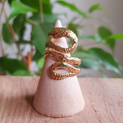 Gold Snake Ring / Brass / Ethnic, Geometric, rustic, yoga, hippie, gypsy, pretty, psy, boho, bohemian, festival