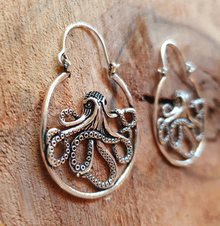 Silver Octopus Earrings / Pirate / Ocean / Tentacle Nautical / Sailor / Marine / Sea / Sealife / Fish / Animals / Nature